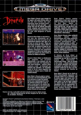 Bram Stoker's Dracula (Europe) box cover back